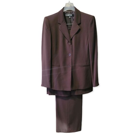 Kasper chocolate 3pc business suit 8P - Picture 1 of 7